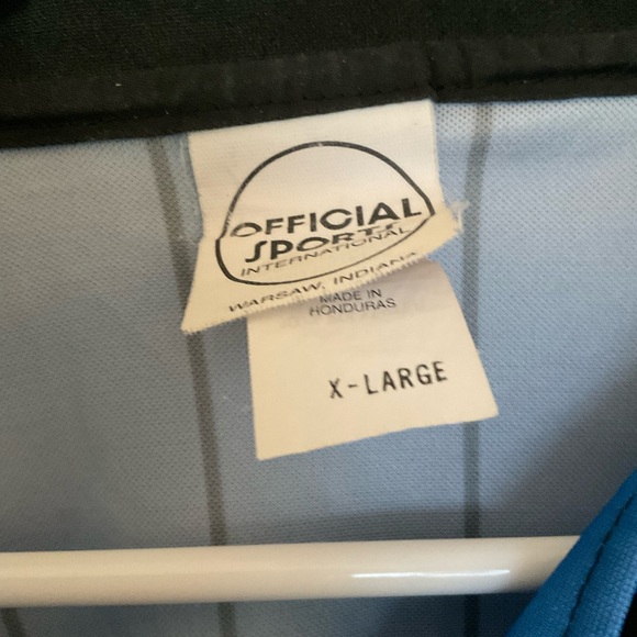 Official Sports 2 Mens Sz XL Soccer Referee Blue Red Stripe Long Sleeve Jerseys - Picture 4 of 12